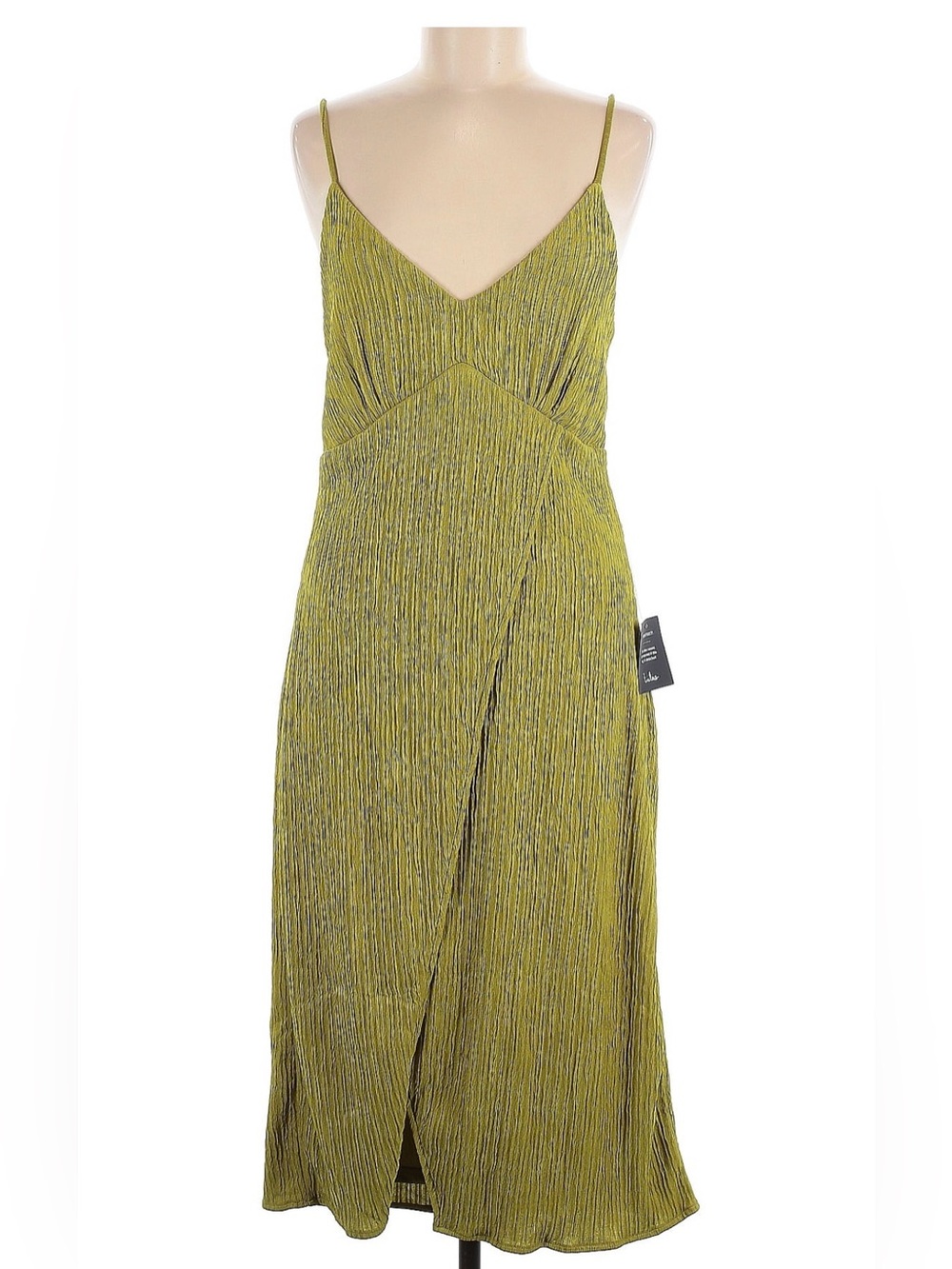Olive Green V-Neck Spaghetti Strap Dress